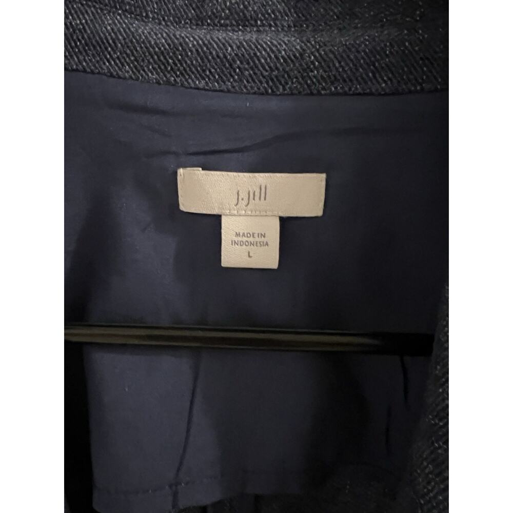 J. Jill Blue Slat Open Front Roll Tab Sleeve‎ Blazer Jacket Size Large Preppy - Picture 7 of 10